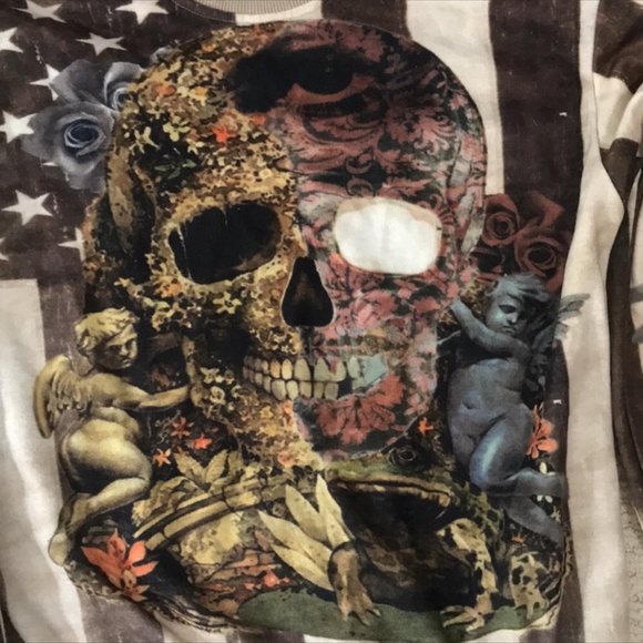 VKing by Takeshy Kurosawa Long Sleeved Skull Terry Sweatshirt Size Small EUC - Picture 4 of 14